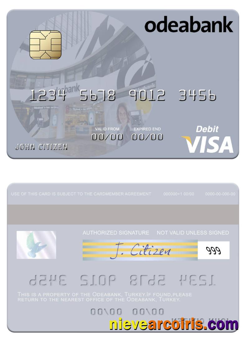 Turkey Odeabank visa debit card